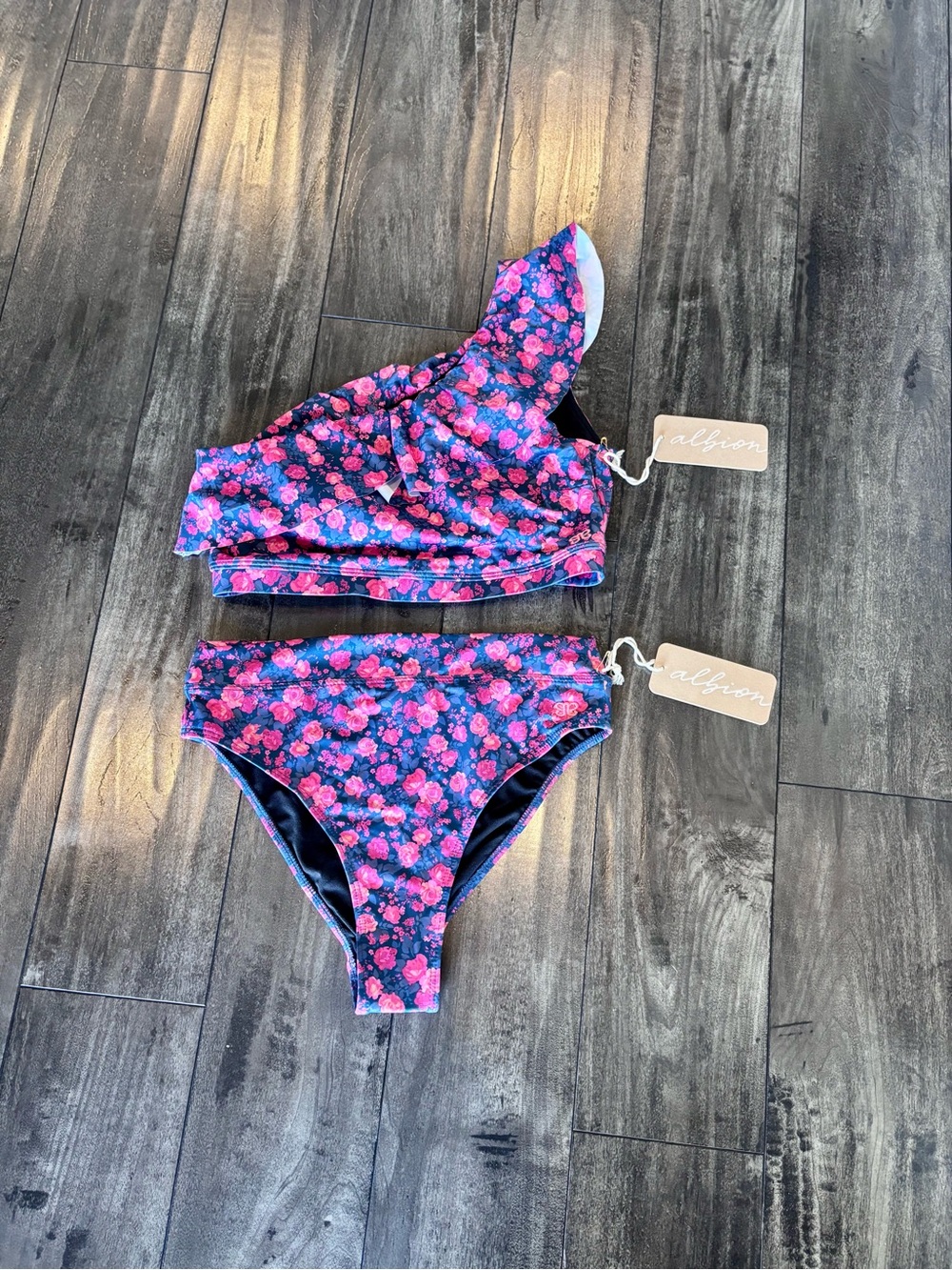 Albion Berry Micro Floral Two-Piece Swimsuit.  BNWT.  Women’s Medium.